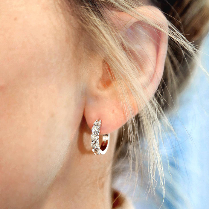 1.85 ctw. Small Mini Hoop Earrings in 18K Yellow Gold