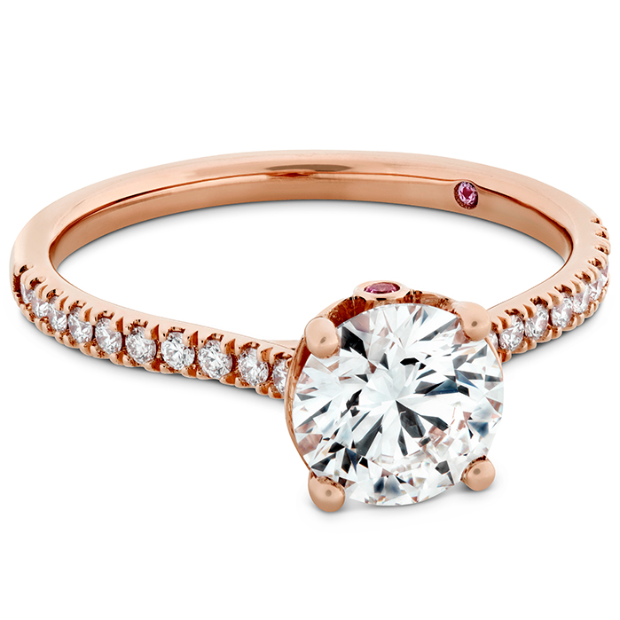 0.18 ctw. Sloane Silhouette Engagement Ring Diamond Band-Sapphires in 18K Rose Gold