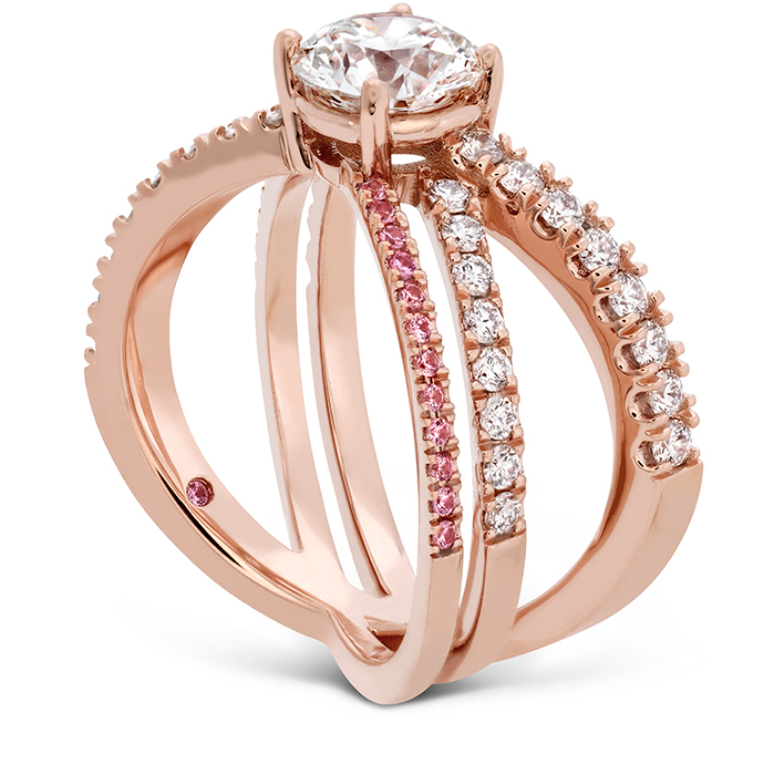 0.45 ctw. Harley Wrap Engagement Ring with Sapphires in 18K Rose Gold