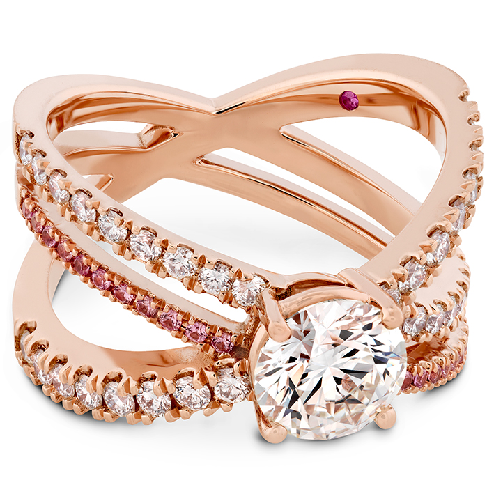 0.45 ctw. Harley Wrap Engagement Ring with Sapphires in 18K Rose Gold
