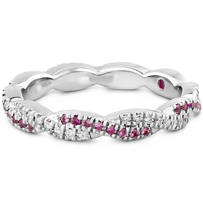 0.17 ctw. Harley Go Boldly Braided Eternity Power Band with Sapphires in 18K White Gold