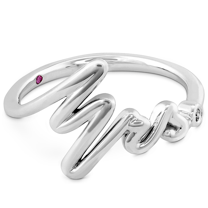 0.01 ctw. Love Code - Mrs Code Band in 18K Yellow Gold