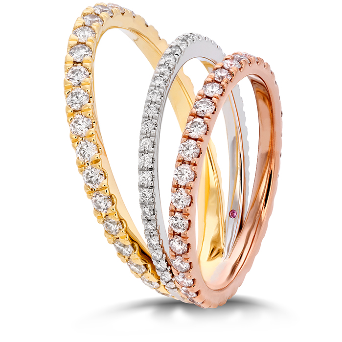 1.42 ctw. Bring The Drama Power Band in 18K Rose, Yellow Gold and Platinum