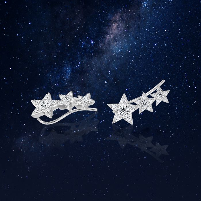 0.86 ctw. Illa Rising Star Climber Earrings in 18K Yellow Gold