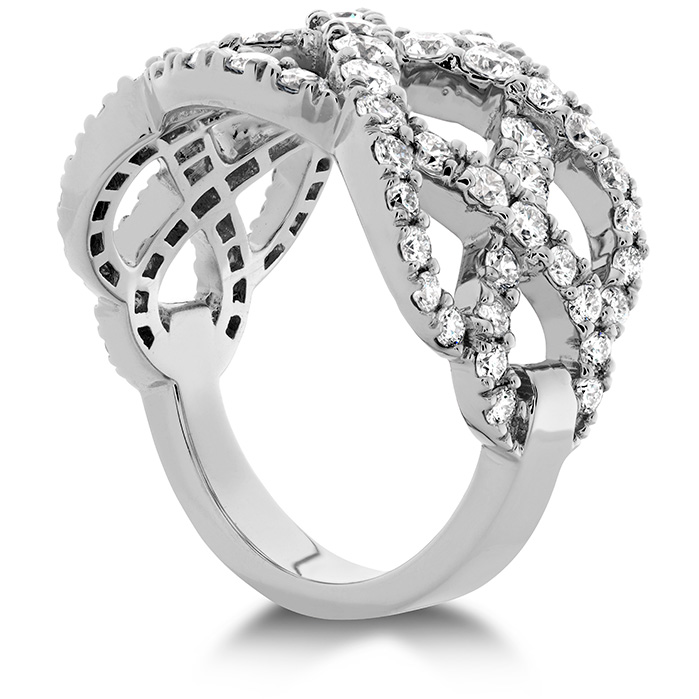 1.5 ctw. Intertwining Diamond Right Hand Ring in 18K Rose Gold