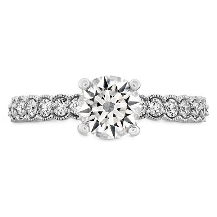 0.35 ctw. Isabelle Milgrain Engagement Ring in 18K White Gold