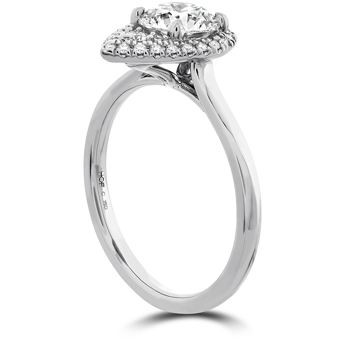 0.13 ctw. Juliette Pear Halo Engagement Ring in 18K White Gold
