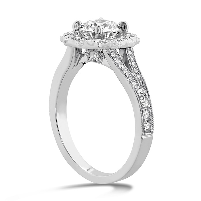 0.5 ctw. Liliana Halo Engagement Ring - Dia Band in 18K Rose Gold-2