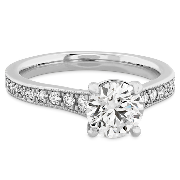 0.25 ctw. Liliana Milgrain Engagement Ring - Dia Band in Platinum