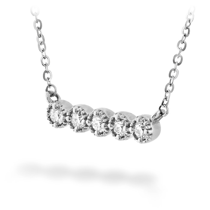 0.17 ctw. Liliana Milgrain Diamond Bar Necklace in 18K White Gold
