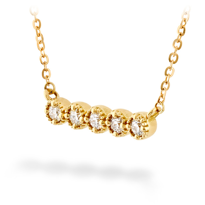 0.17 ctw. Liliana Milgrain Diamond Bar Necklace in 18K Yellow Gold