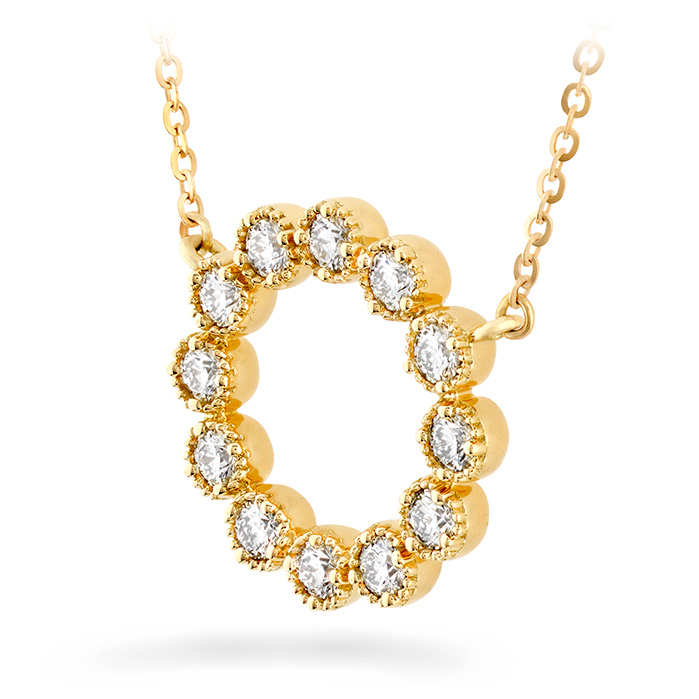 0.38 ctw. Liliana Milgrain Diamond Circle Pendant in 18K Yellow Gold