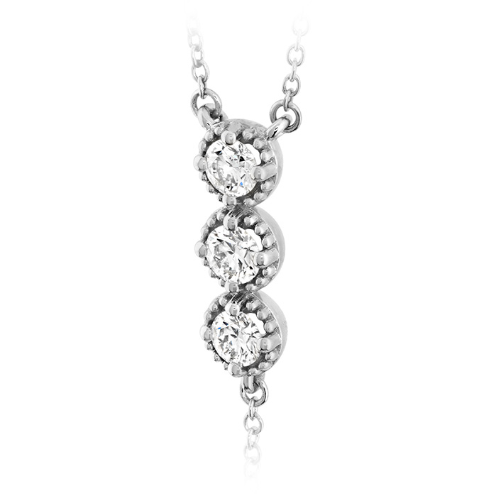 0.38 ctw. Liliana Milgrain Diamond Lariat Necklace in 18K White Gold