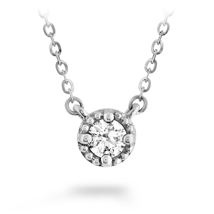 0.23 ctw. Liliana Milgrain Single Diamond Pendant in 18K White Gold