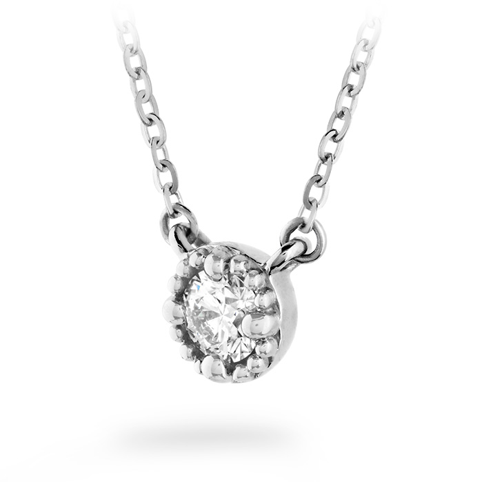 0.23 ctw. Liliana Milgrain Single Diamond Pendant in 18K White Gold