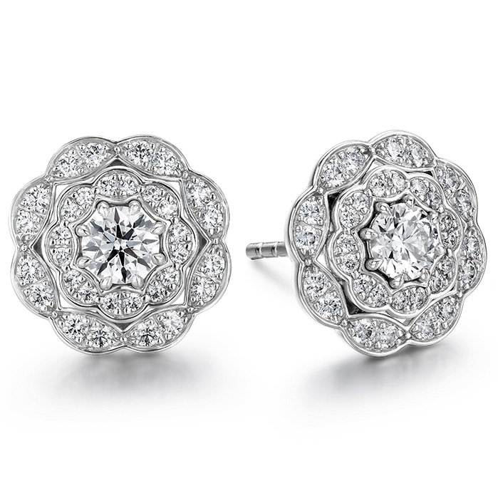 0.7 ctw. Lorelei Double Halo Diamond Stud Earrings in 18K White Gold