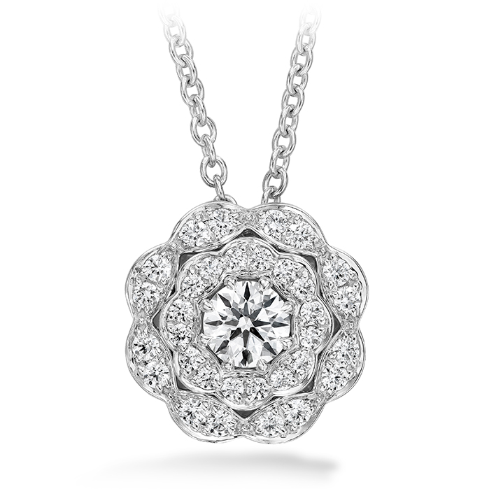 0.35 ctw. Lorelei Double Halo Diamond Pendant in 18K White Gold