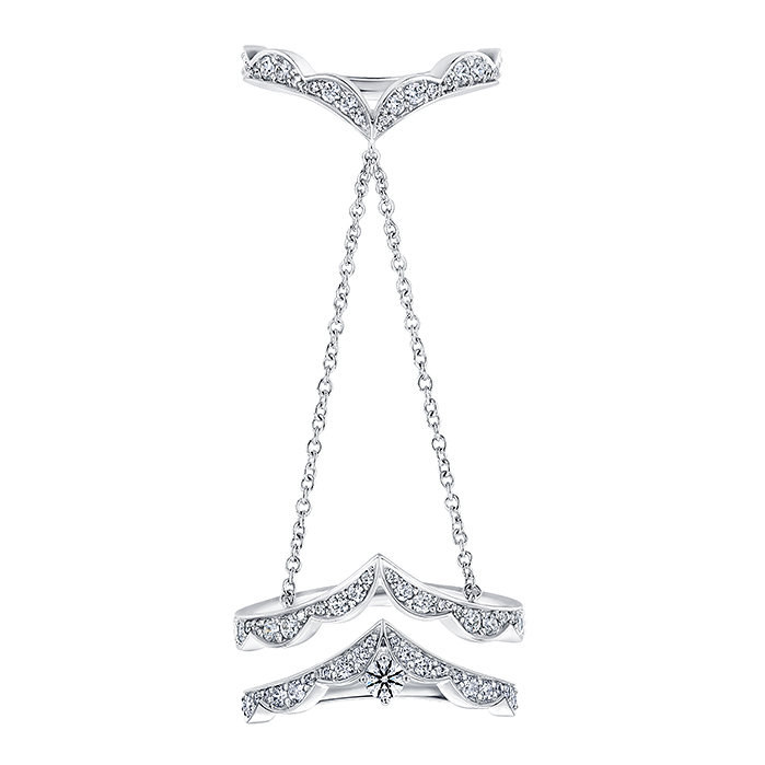 0.82 ctw. Lorelei Double Link Ribbon Ring in 18K White Gold