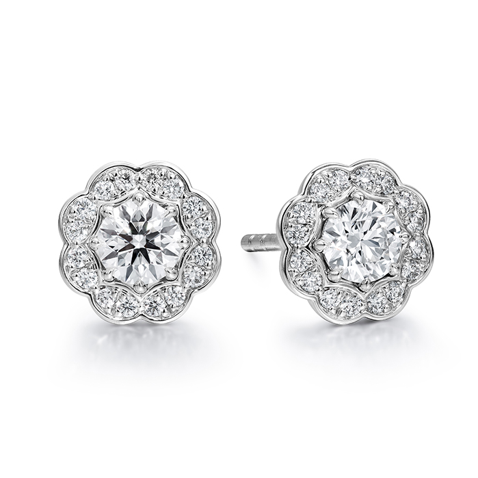 0.5 ctw. Lorelei Diamond Halo Stud Earrings in 18K White Gold