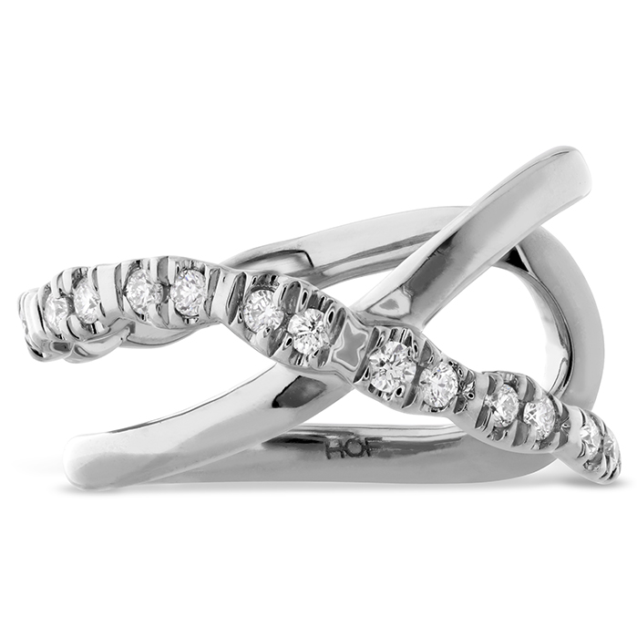 0.05 ctw. Lorelei Criss Cross Ear Cuff in 18K White Gold
