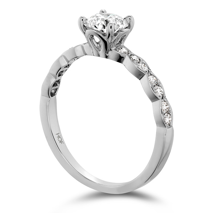 0.15 ctw. Lorelei Floral Engagement Ring - Mounting Only in 18K White Gold-2
