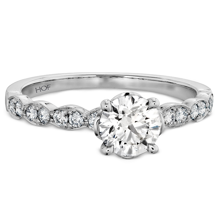 0.15 ctw. Lorelei Floral Engagement Ring - Mounting Only in 18K White Gold-3