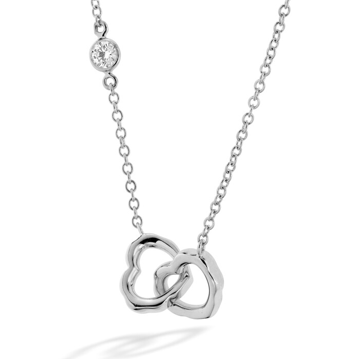 0.05 ctw. Lorelei Interlocking Heart Necklace in 18K Yellow Gold