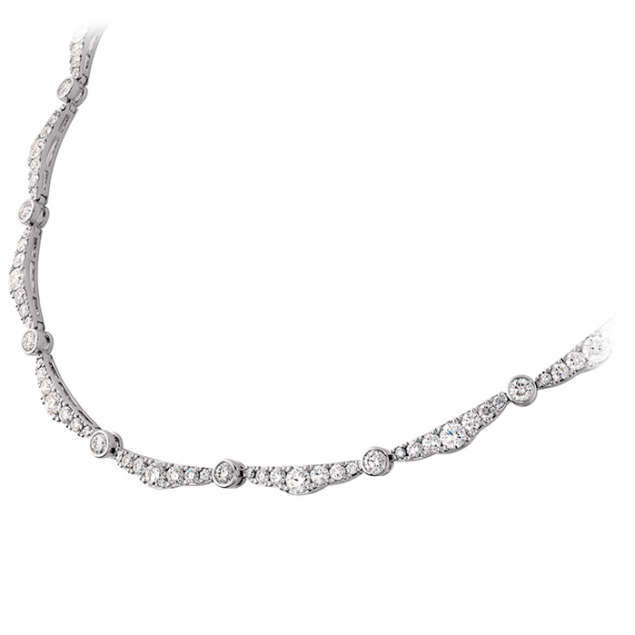 9.35 ctw. Lorelei Ribbon Diamond Line Necklace in 18K White Gold
