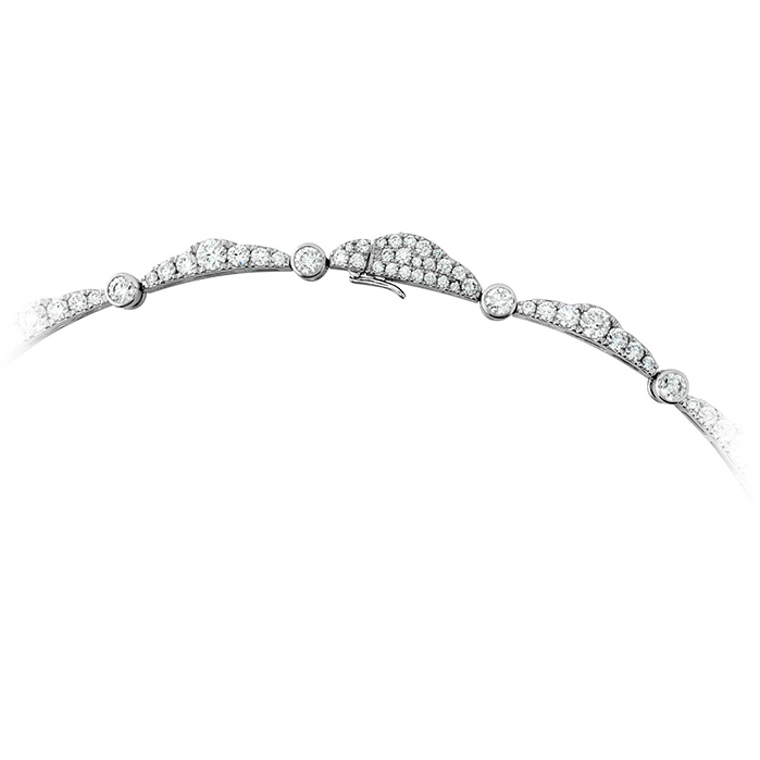 9.35 ctw. Lorelei Ribbon Diamond Line Necklace in 18K White Gold