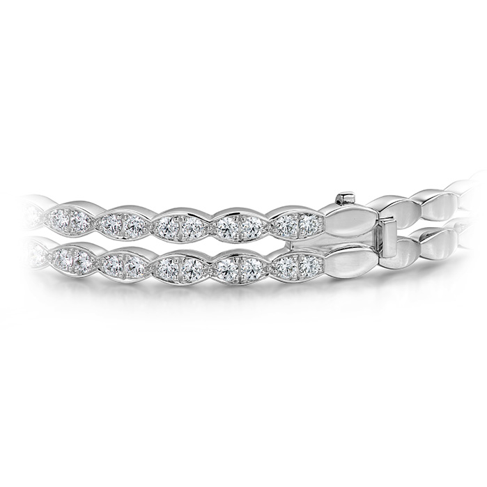 1.58 ctw. Lorelei Floral Dia Double Twist Bangle in 18K Rose Gold