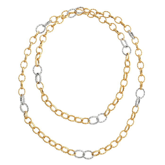 2.35 ctw. Lorelei Floral Link Necklace in 18K Yellow Gold and Platinum