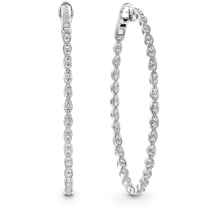 3.27 ctw. Lorelei Floral Large Oval Inside-Out Hoop Earrings in 18K Rose Gold