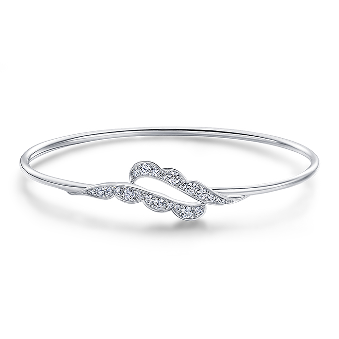 0.6 ctw. Lorelei Ribbon Flexi Bangle in 18K Yellow Gold