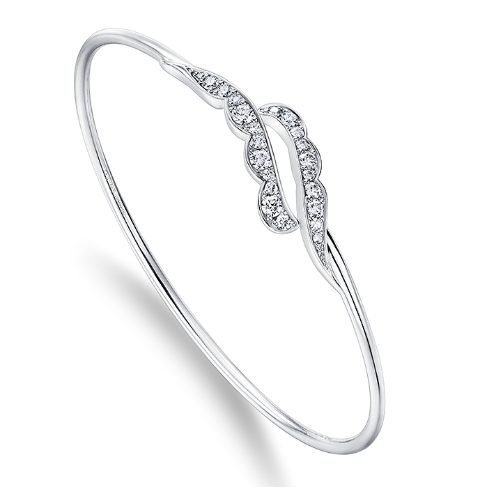 0.6 ctw. Lorelei Ribbon Flexi Bangle in 18K White Gold