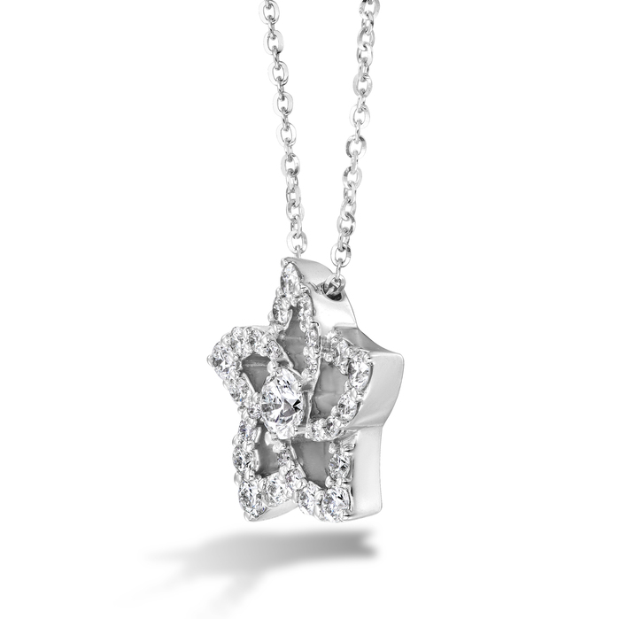 Mystical Star Pendant in 18K White Gold