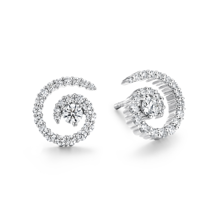 0.7 ctw. Mystical Swirl Earrings in 18K White Gold