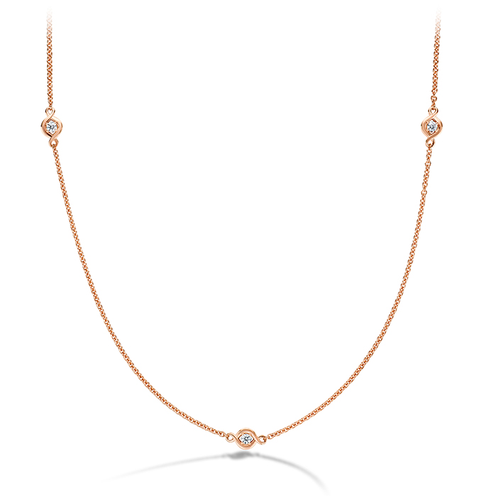 0.22 ctw. Optima 3 Station Necklace in 18K Rose Gold