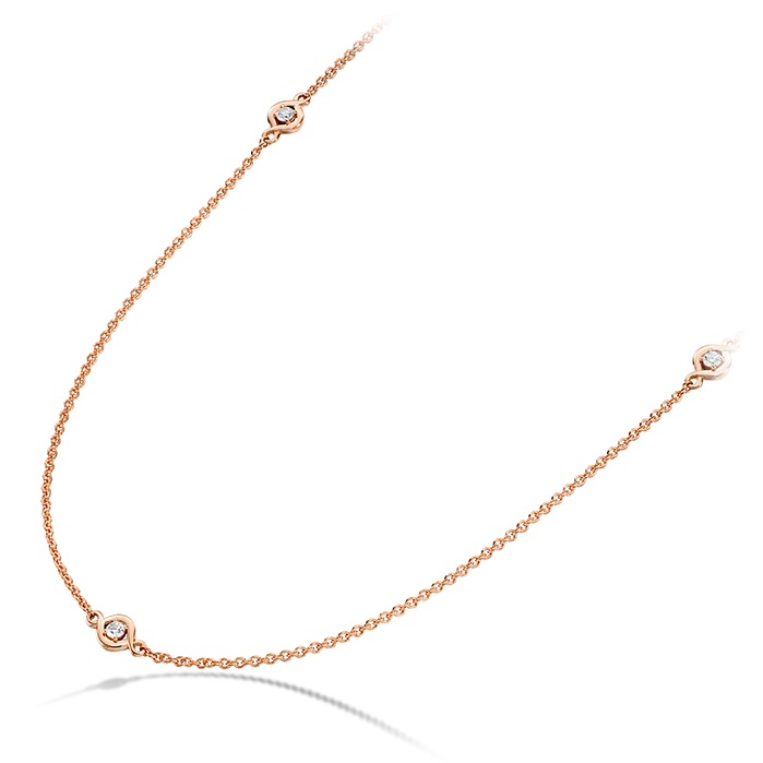 0.22 ctw. Optima 3 Station Necklace in 18K Rose Gold