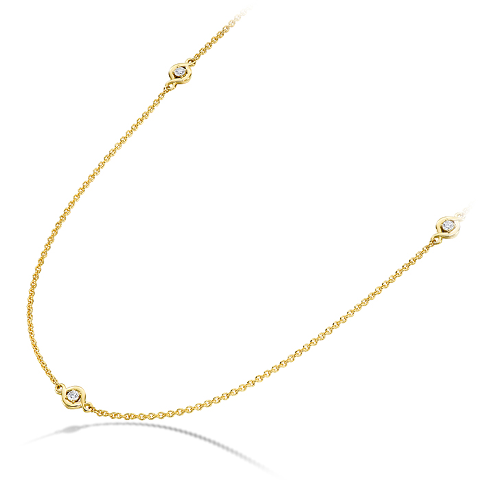 0.22 ctw. Optima 3 Station Necklace in 18K Yellow Gold