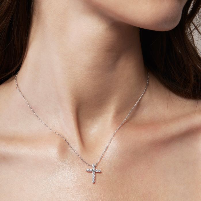 0.5 ctw. Signature Cross Pendant - Large in 18K Rose Gold