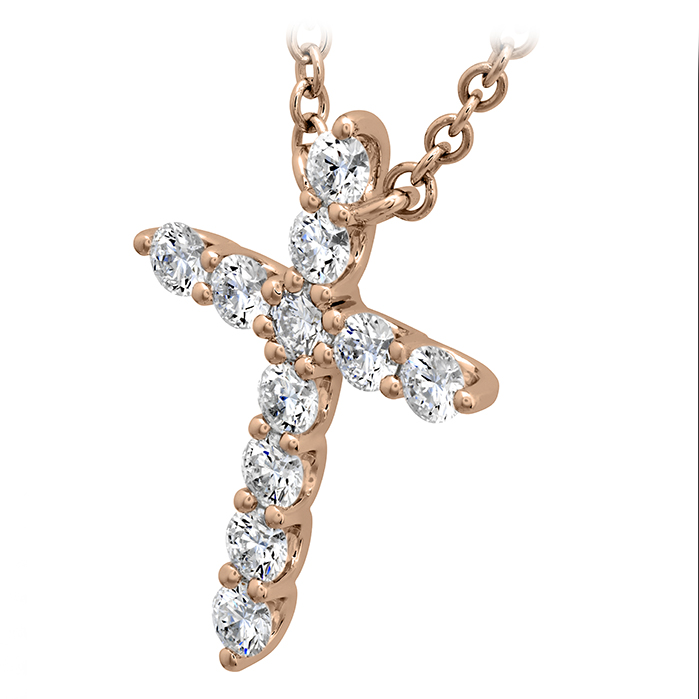 0.32 ctw. Signature Cross Pendant - Medium in 18K Rose Gold