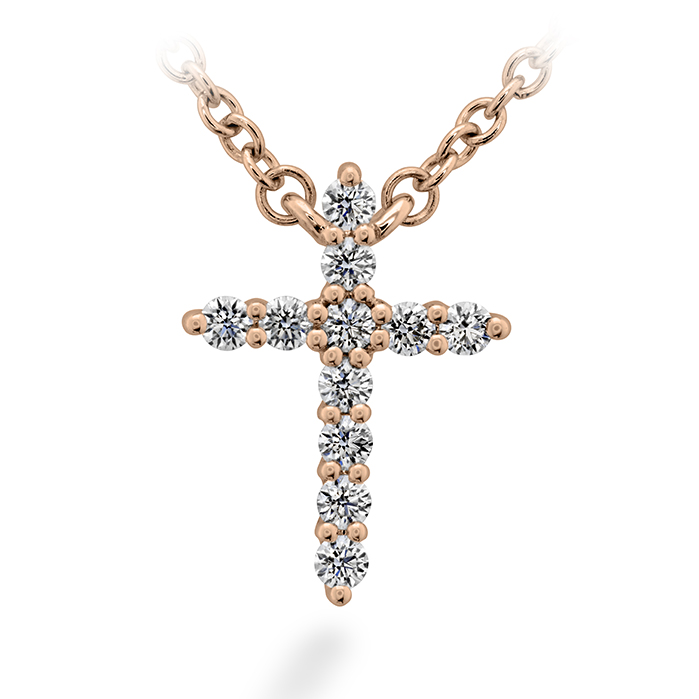0.11 ctw. Signature Cross Pendant - Small in 18K Rose Gold