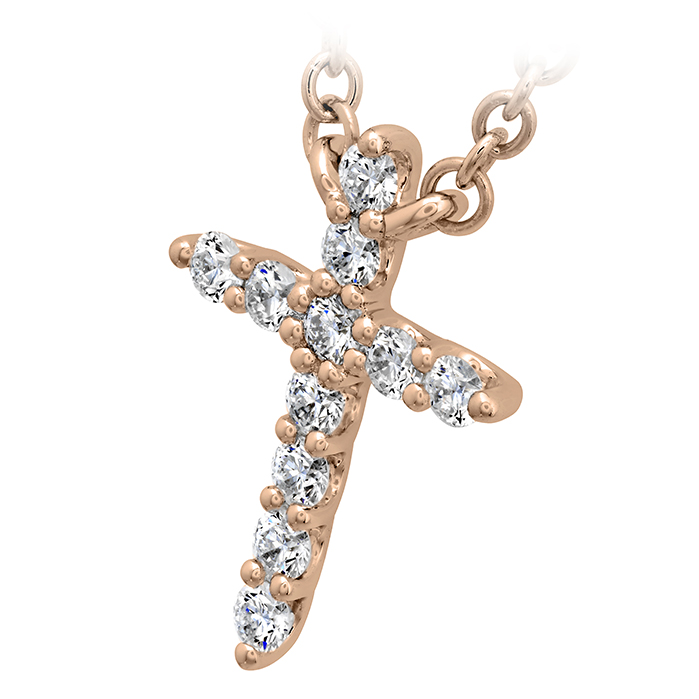 0.11 ctw. Signature Cross Pendant - Small in 18K Rose Gold