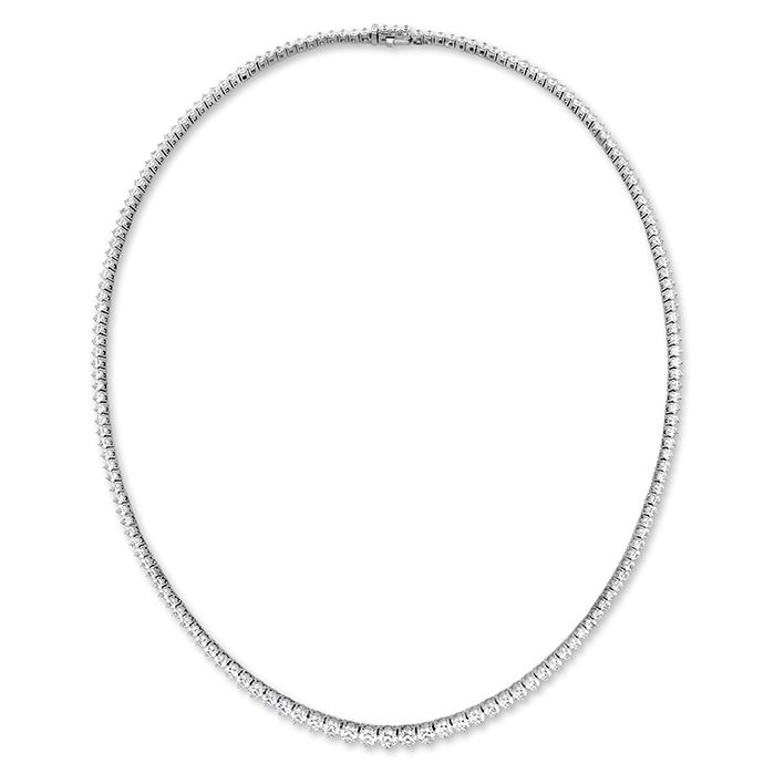10.09 ctw. HOF Signature Graduated Line Necklace in 18K White Gold