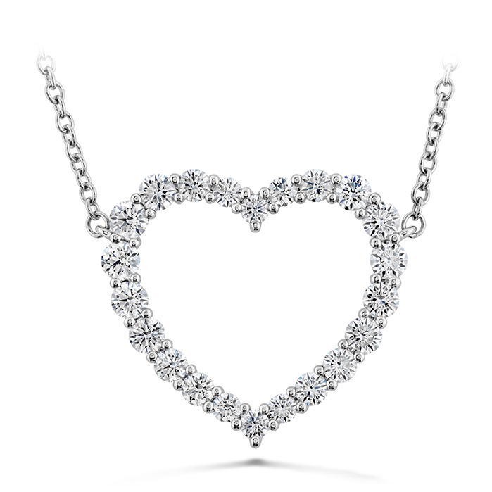 0.67 ctw. Signature Heart Pendant - Large in 18K White Gold