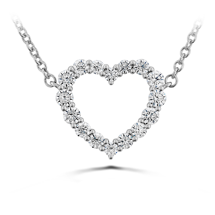 0.39 ctw. Signature Heart Pendant - Medium in 18K White Gold