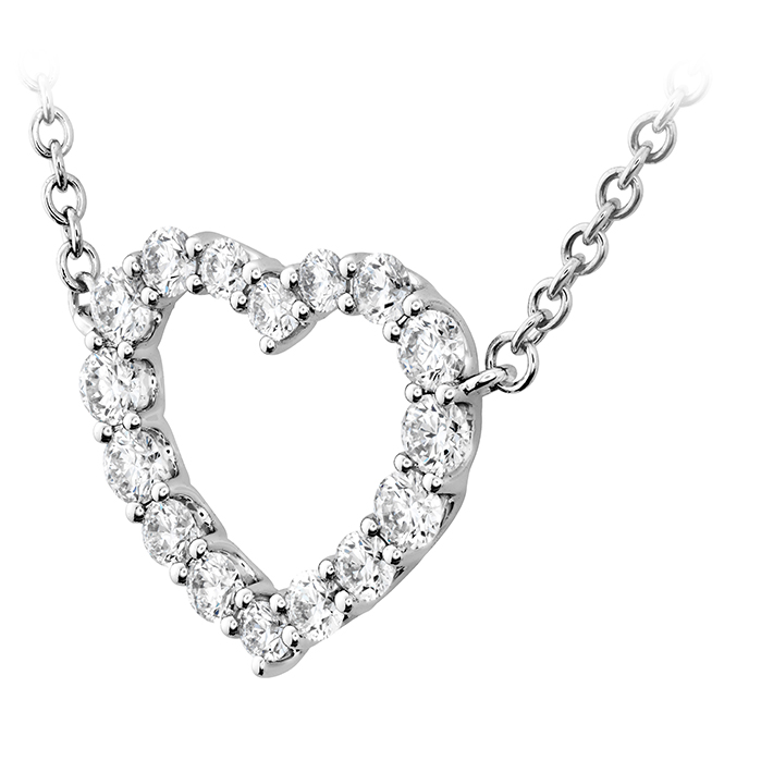 0.39 ctw. Signature Heart Pendant - Medium in 18K White Gold