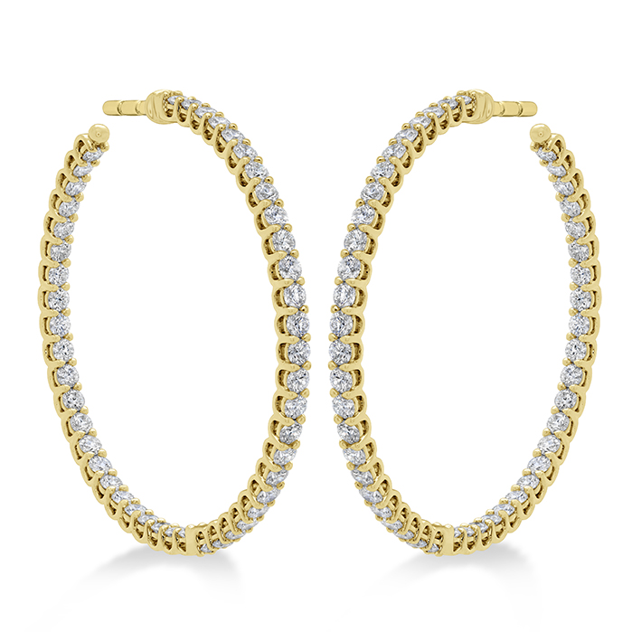 2.22 ctw. Signature Inside/ Out Hoop - Medium in 18K Yellow Gold