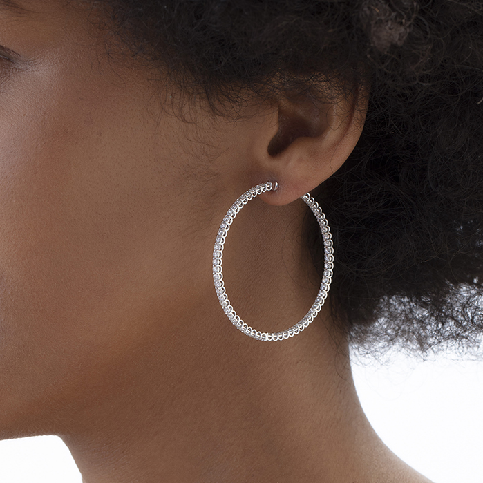 3.24 ctw. Signature Inside Out Hoop - Large in 18K Yellow Gold