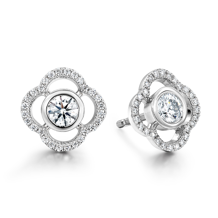0.56 ctw. Signature Petal Bezel Earrings in 18K White Gold